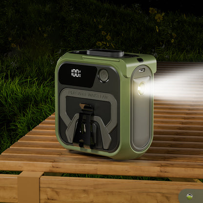 Bærbar ventilator Techsuit Z13 med ekstern batteri 10000mAh, Grøn