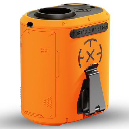 Bærbar ventilator Techsuit Z14 med eksternt batteri 5000mAh, Orange