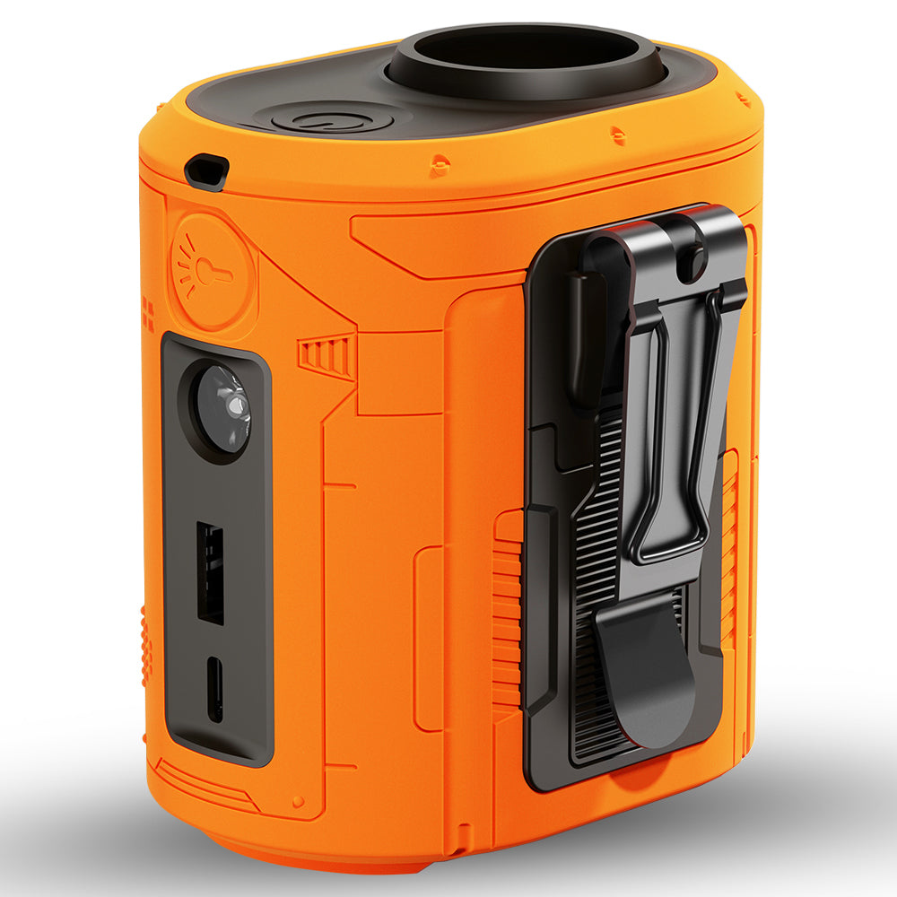 Bærbar ventilator Techsuit Z14 med eksternt batteri 5000mAh, Orange