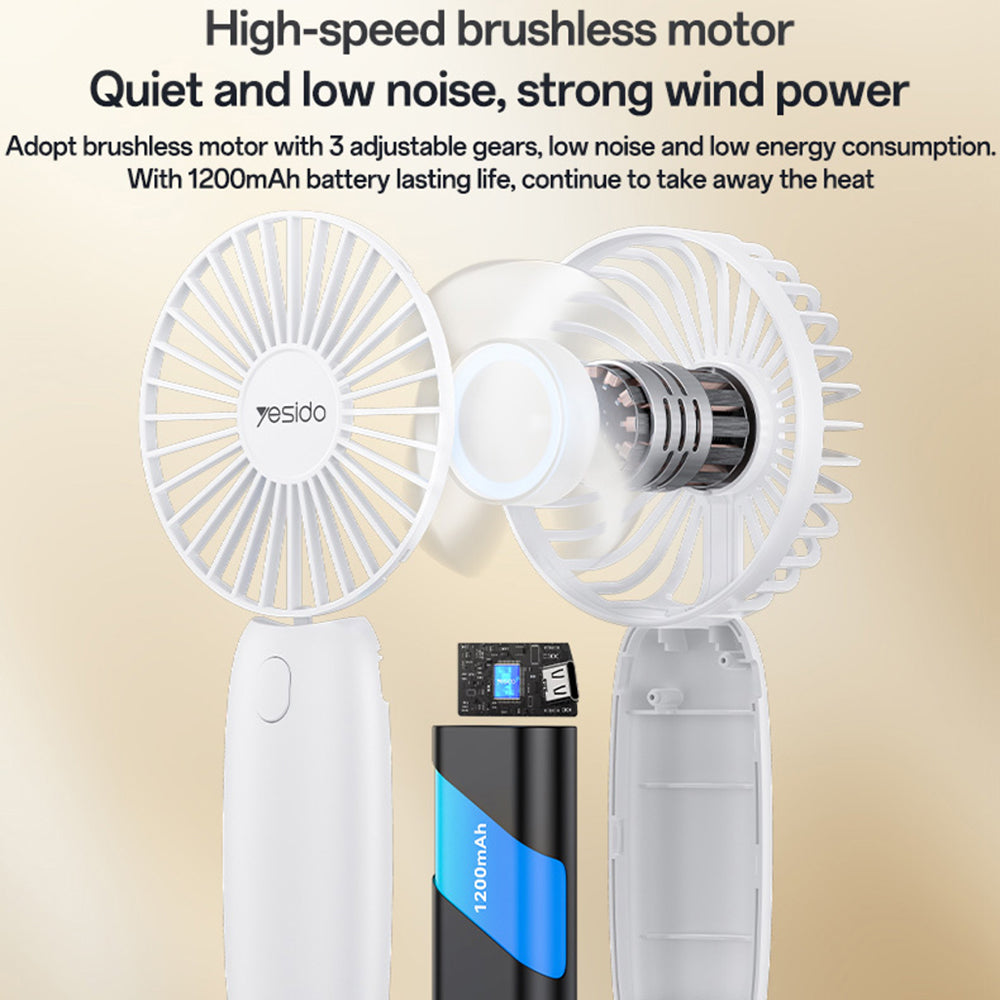 Bærbar ventilator Yesido YF15, Sort